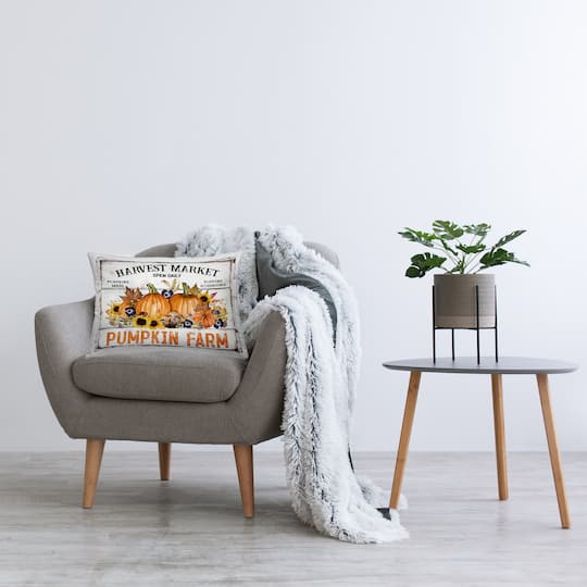 Stupell Industries Pumpkin Farm with Sunflowers Decorative Printed Throw Pillow